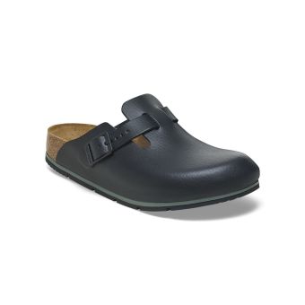 Birkenstock Boston Pro en cuir noir de taille régulière