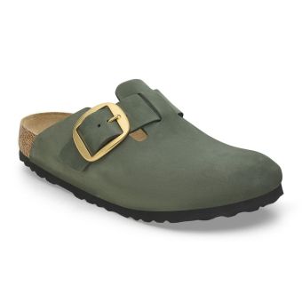 Birkenstock Boston Big Buckle en cuir nubuck étroit en thym