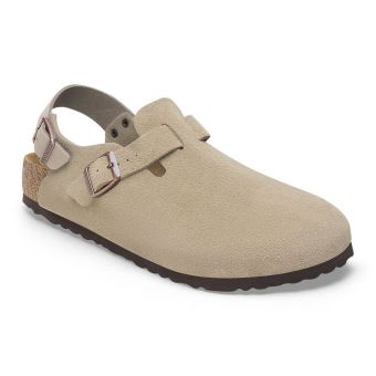 Birkenstock Cuir suède régulier de Tokio en Taupe