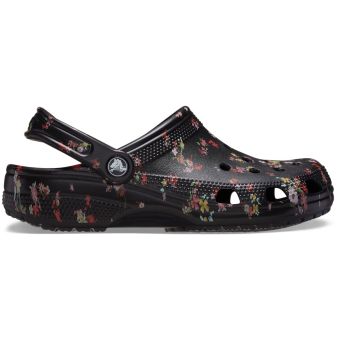 Crocs Sabot classique à motif floral dispersé en Noir