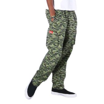 Cookman Pantalons de chef cargo - Tissu résistant en Vert camouflage (tigre)