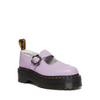 Dr. Martens Chaussures à plateforme à boucle à fleurs Addina en cuir en Lilas