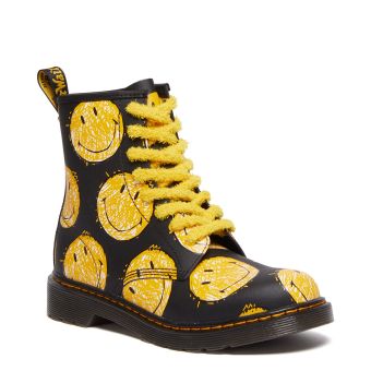 Dr. Martens X Smiley Youth 1460 Boots in Black