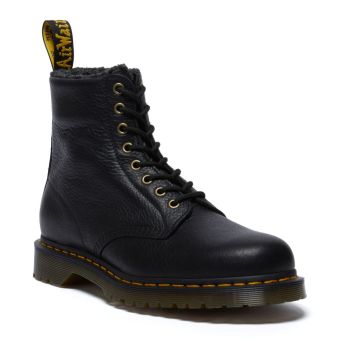 Dr. Martens Bottes en cuir Grizzly pour femme 1460 en Noir