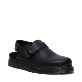 Dr. Martens Mules à talons Jorge II avec doublure en fausse fourrure de l'ambassadrice en Noir