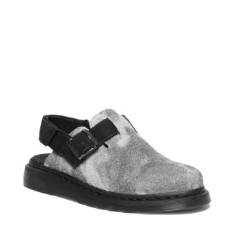 Dr. Martens Mule à bride arrière en daim velu Jorge II en Gris/noir