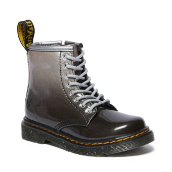 Dr. Martens Bottes à paillettes pour tout-petits avec lacets en Argent/Noir