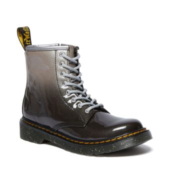 Dr. Martens Bottes à lacets Junior Glitter 1460 en Argent/Noir