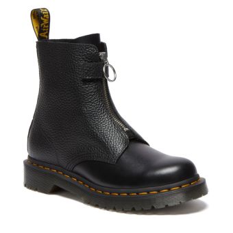 Dr. Martens Bottes lacées en cuir avec fermeture éclair avant 1460 en Noir