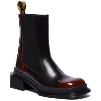 Dr. Martens Bottines Chelsea à bout carré Maybole en Noir / Rouge cerise