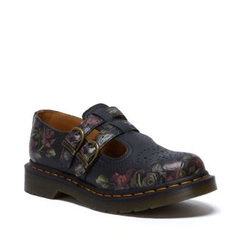 Dr. Martens 8065 Chaussures Mary Jane en nappa à roses décolorées en Noir