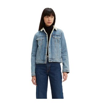 Levi's Veste en jean Sherpa Trucker d'origine en Bleu divisé