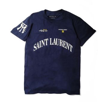 Artgang Saint-Laurent Crew T-Shirt en Marine