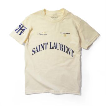 Artgang Saint-Laurent Crew T-Shirt en Crème