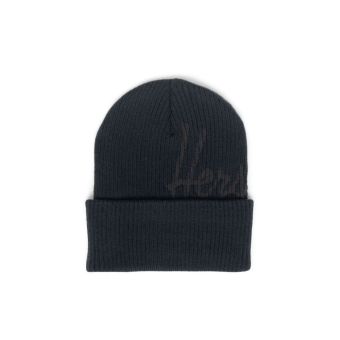 Herschel Bonnet côtelé Elmer Script en Noir / Noir Pirate