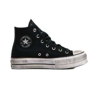 Converse Chuck Taylor All Star Lift High Top Platform Canvas en Noir/Argent/Noir