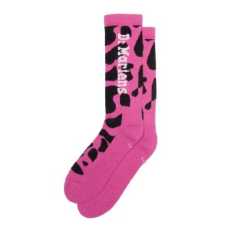 Dr. Martens Chaussettes en mélange de coton avec logo vertical imprimé vache en Rose de friperie