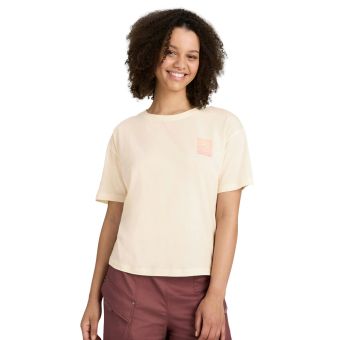 Kathmandu T-shirt en coton biologique pour femme avec motif fleur du lever du soleil en Naturel