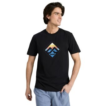 Kathmandu T-shirt en coton biologique avec motif Horizon pour hommes en Noir