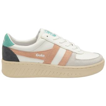 Gola Baskets de tennis classiques pour femmes Grandslam Trident en Blanc/Rose perle/Brouillard de mer