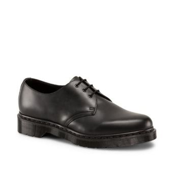Dr. Martens 1461 mono chaussures richelieu en cuir lisse noir lisse