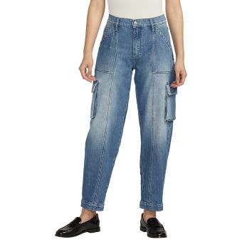 Silver Jeans Pantalon cargo en denim en Indigo