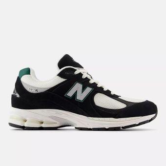 New Balance Homme 2002R en Noir avec Vert Marais et Sel Marin