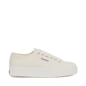 Superga 2740 Plateforme Baskets en Beige Naturel Avorio