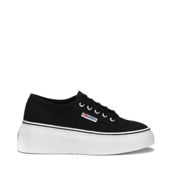 Superga 2287 Bubble Line Sneakers en noir et blanc