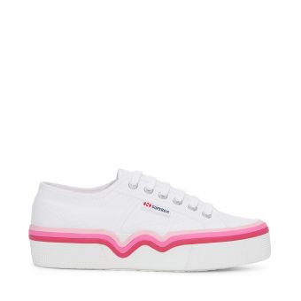 Superga 2740 Liquify Stripes Sneakers en Blanc Rose Ombré