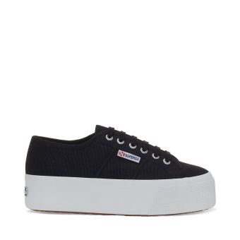 Superga 2790 Plateforme Baskets en Noir Off en Blanc