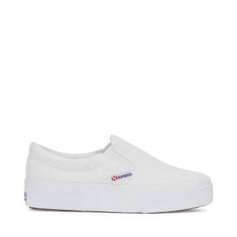 Chaussures Slip-On Superga 2740 Plateforme - Blanc