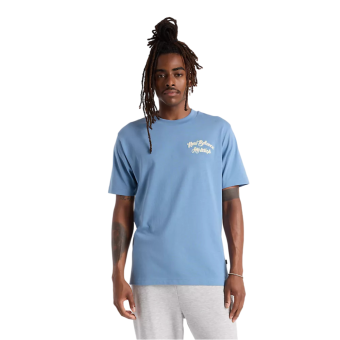 T-shirt de la ligue décontractée pour hommes New Balance en bleu héron