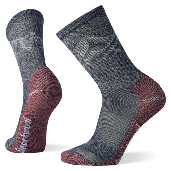 Smartwool Chaussettes de randonnée édition classique Motif de montagne Légère Cushion Crew en Marine/rouge