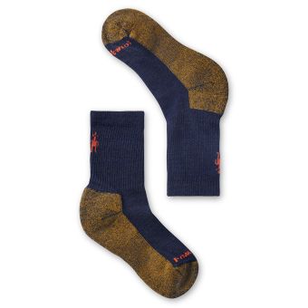 Smartwool Chaussettes de randonnée pour enfants avec coussin léger - Modèle Crew en Marine profond