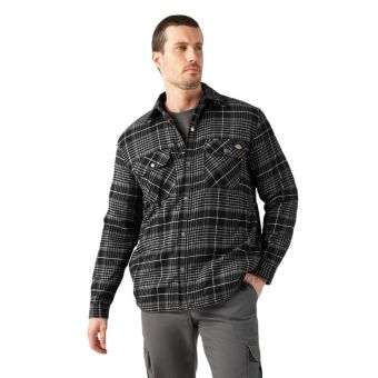 Dickies Chemise veste en flanelle doublée de polaire hydrofuge en Noir