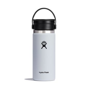 Hydro Flask 16 oz Café avec couvercle Flex Sip™ en blanc