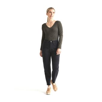 DU/ER Jean performance mi-lourd pour femme à taille haute Arc en Noir vieilli