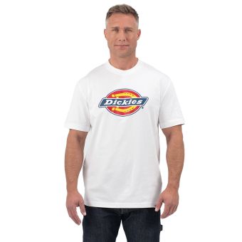 T-shirt graphique à logo tricolore et manches courtes Dickies en blanc
