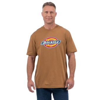 T-shirt graphique à logo tricolore à manches courtes pour hommes de Dickies en Canard brun
