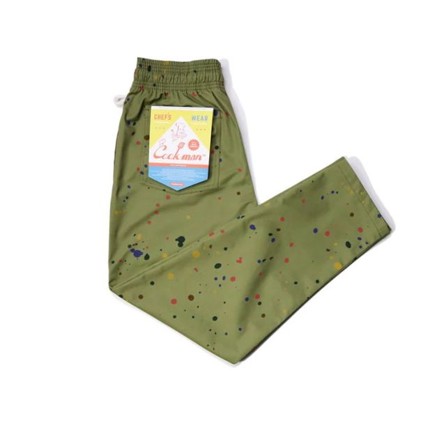 Cookman Pantalon de chef - Éclaboussure de sauce en Olive