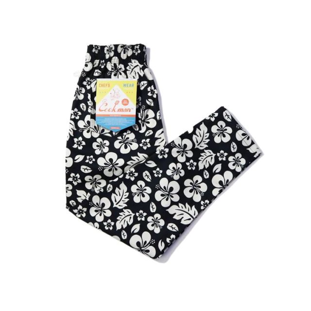 Cookman Pantalon de chef - Hibiscus en Noir