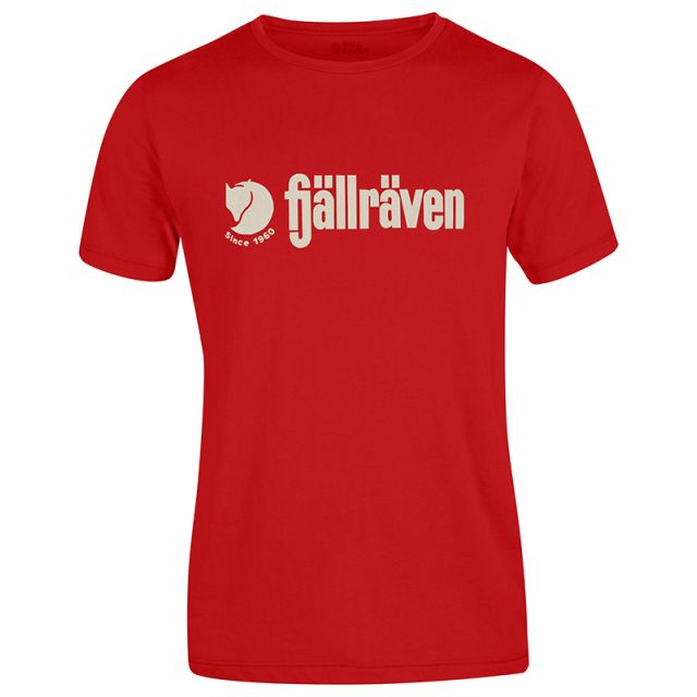 Fjällräven T-shirt Rétro en Rouge / Blanc de Craie