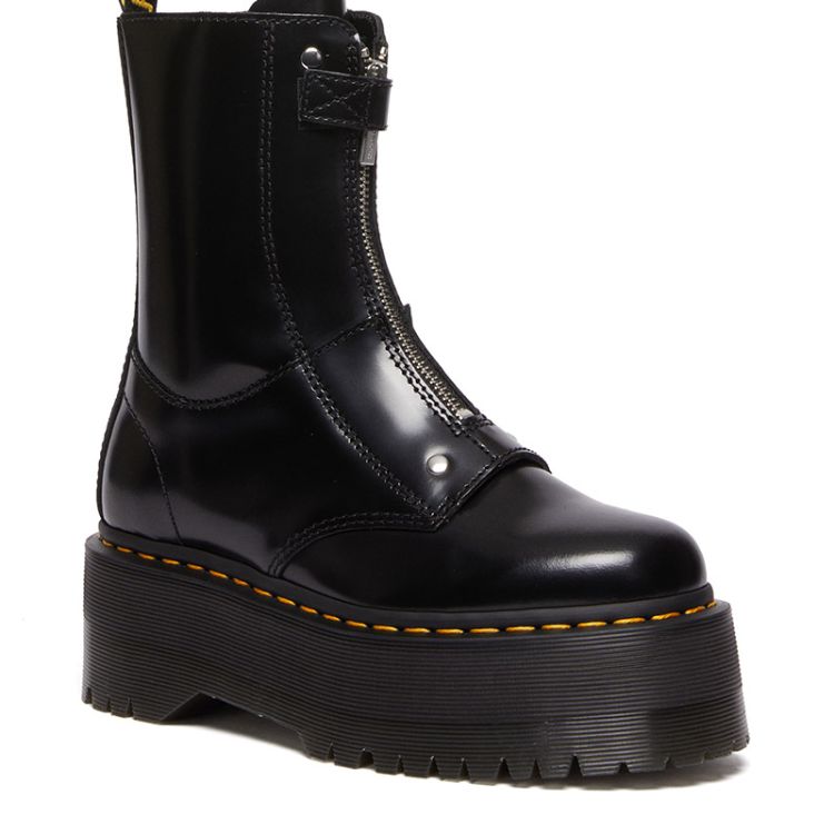 Dr. Martens Bottes plateforme en cuir Jetta Hi Max en Noir NEON Canada