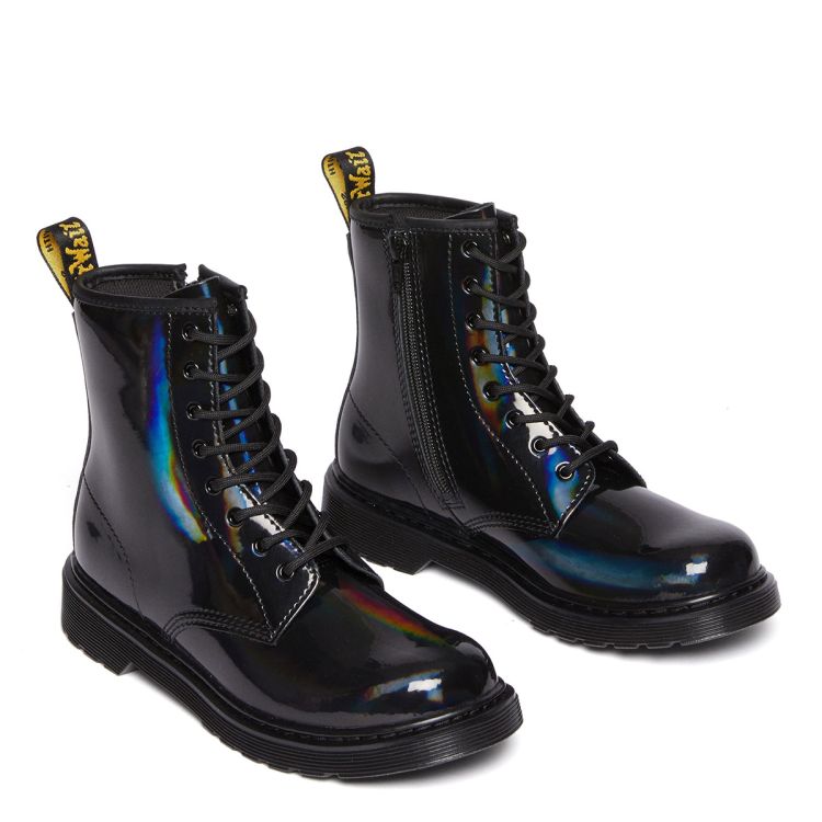 Dr. Martens Bottes a lacets 1460 en cuir Rainbow froisse pour pour jeunes en Noir NEON Canada